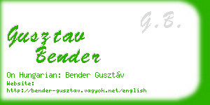 gusztav bender business card