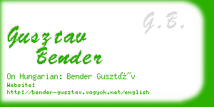 gusztav bender business card